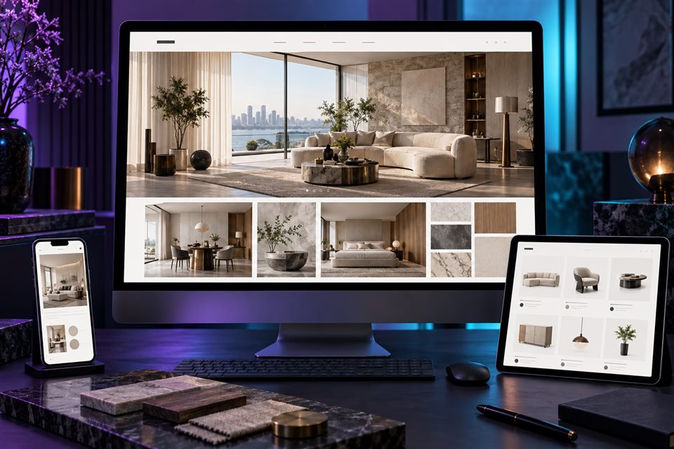 Giao diện concept website nội thất Lumina Living
